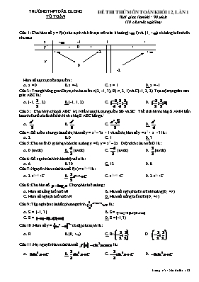 Đề thi thử môn Toán khối 12, lần 1